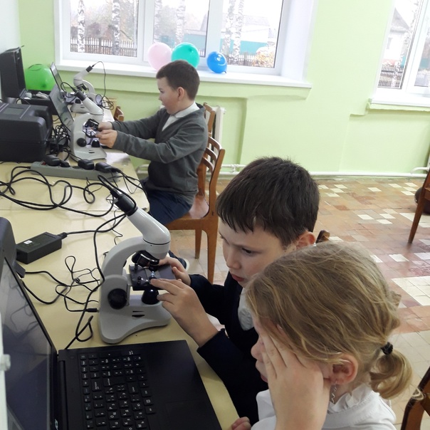 На занятиях кружка  ребята учатся работать не только со световыми микроскопами, но и с цифровыми